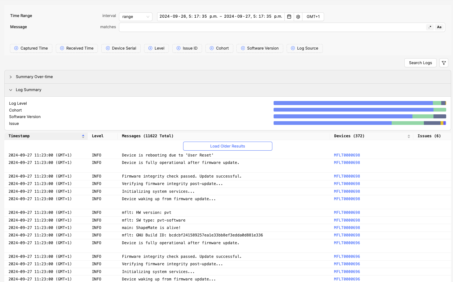 Automatic log collection